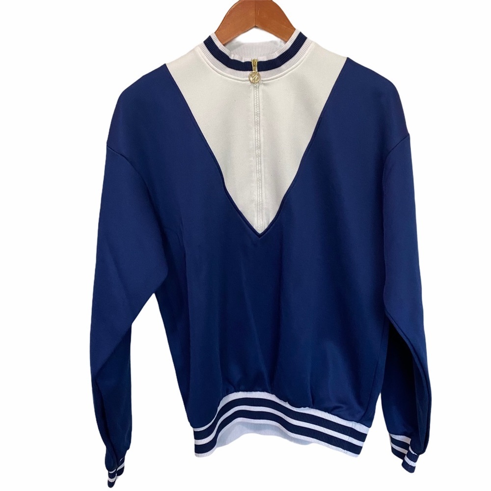 Yukiko Hanai School Quarter Zip Sweater Medium Vintage Collarless Japanese Girl